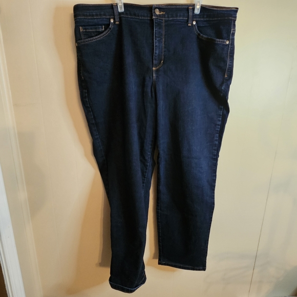 Gloria Vanderbuilt Amanda 20W Dark Wash Straight Leg Jeans - Picture 1 of 5